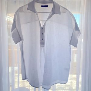 Lafayette 148 short sleeve linen shirt